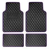 FH Group Diamond Pattern Universal Faux Leather Car Floor Mats for Car