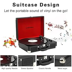 MUSITREND Plattenspieler mit Griff, 33/45/78 RPM Plattenspieler-Koffer-Design mit 2 integrierten Stereo-Lautsprechern… - Les Beatles, Paul McCartney, John Lennon, RIngo Starr, George Harrison MUSITREND Plattenspieler mit Griff, 33/45/78 RPM Plattenspieler-Koffer-Design mit 2 integrierten Stereo-Lautsprechern… – Image 2