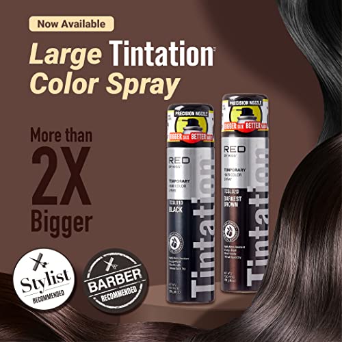 Kiss Root Cover Up Gray Concealer Spray Tintation Temporary Hair Color Spray Root Touch Up Spray Hair Dye Large Size 6 Oz. (Black) #TOP1