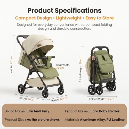 Image of StarAndDaisy Baby Stroller for Boy & Girl 0 to 3 Years | Foldable Stroller Or Pram for Baby with Reversible Handle, Multi-Recline Seat, 5-Point Safety Harness & Storage Basket