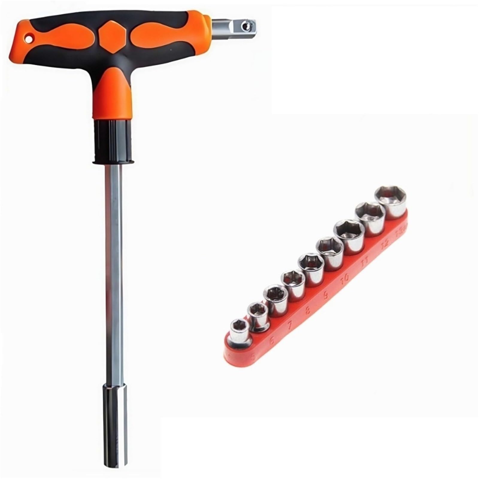 Zestaw z nacięciem krzyżowym i prostym w kształcie litery T, łbami sześciokątnymi śliwkowymi Zestaw przedłużek(Hand Tool Set 10PCS)