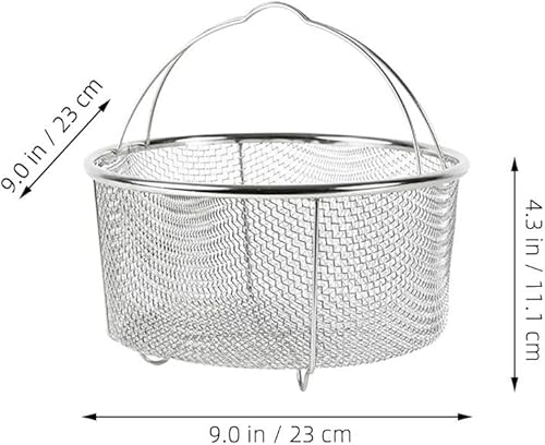 Miniatura 2 de GANAZONO Cesta redonda para freír, cesta de drenaje de alambre de acero inoxidable, bandeja de drenaje de alimentos, colador de lavado de verduras,