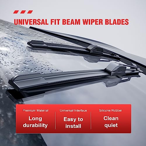 Image of 26 inch /24 Front Wiper Blades Replacement for Honda Pilot 2022 2021 2020 2019 2018 2017 2016 Passport 2022-2019, Ridgeline 2022-2017 Automotive Windshield Wiper Blades for My Car-(Set of 2) U /J Hook