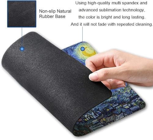 Image of Premium-Textured Mouse Pad, Non-Slip Rubber Base Mousepad for Laptop, Computer & PC, 9.5x7.9 in - Enhanced Precision, Ergonomic Comfort, Ideal for Gaming & Office (Van Gogh Starry Night)