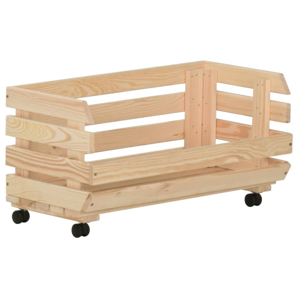 Carrello portaoggetti da cucina con 3 ripiani rimovibili, in legno di pino massiccio, carrello per verdure per organizzazione domestica, 57 x 30 x 80 cm