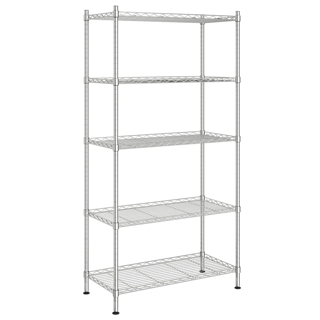 Générique Étagère de Rangement 5 Niveaux 90x35x180 cm Chrome 250 kg,Entreprise & Industrie,Stockage Industriel,Étagères industrielles,Argent,10.3 KG,324623