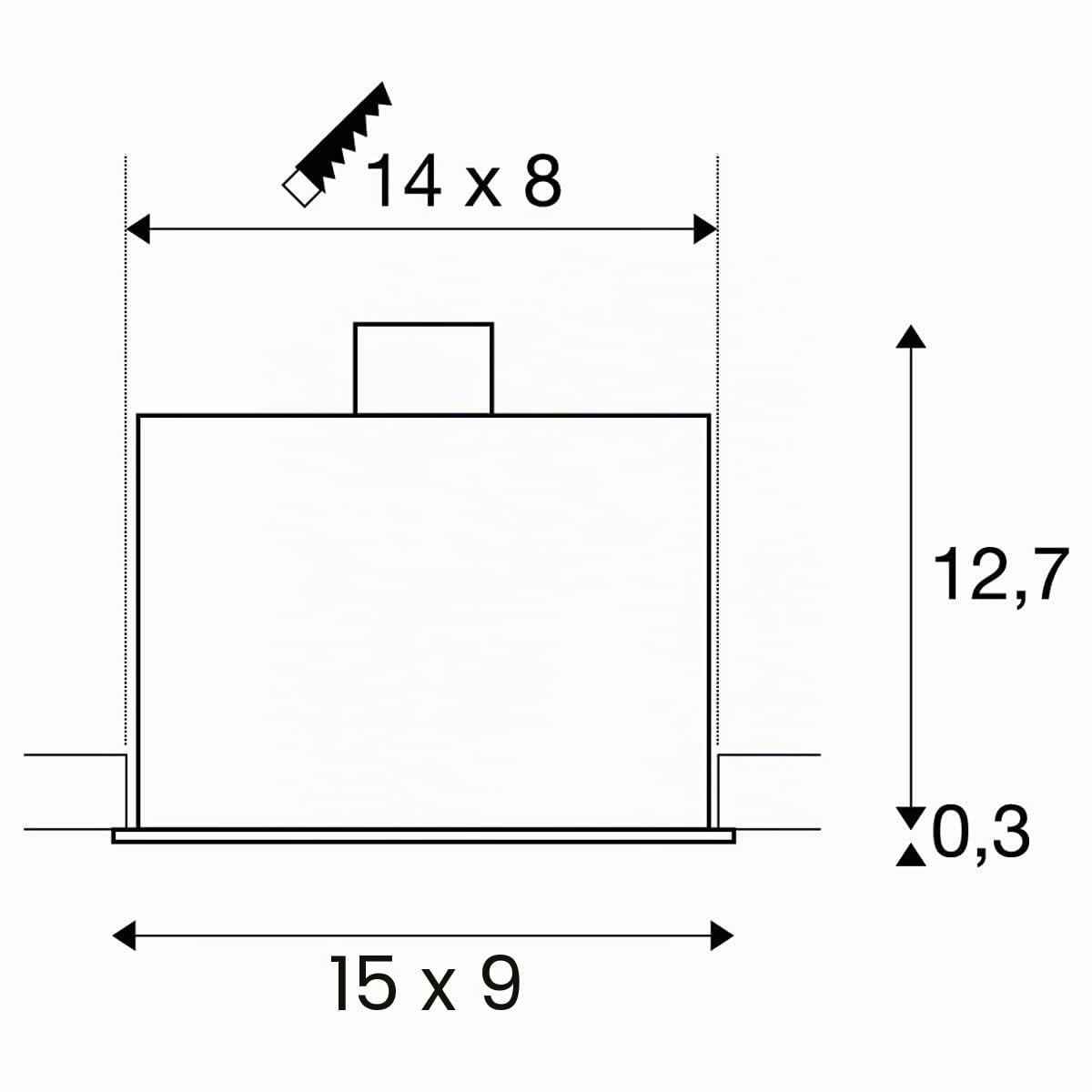 SLV Blanco KADUX 2 / Foco, luz de inundación, proyector Techo, luminaria empotrable led, iluminación de Interior / GU10 50 W
