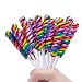 Rainbow Lollipops - Twisty Lollipop Individually Wrapped - Bulk Candy For Birthday Party - Twist Suckers & Lollipops For Party Favors - Raspberry Flavors 30 Pack