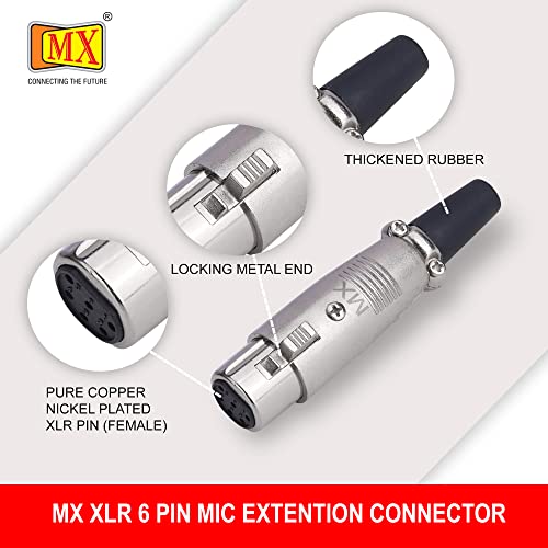 Image of MX 3 Pin XLR Microphone pin Pure Copper Nickel Plated Pins1 for High Conductivity microphone (6-pin female XLR connector, Pack of 2, Female Connector)