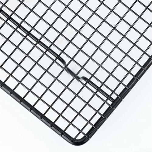 Rejilla de acero inoxidable para hornear y asar con diseño de bandeja lateral completa que permite una distribución uniforme del calor y el flujo de aire (46 x 26 cm)