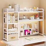 Solution de rangement spacieuse : cet organiseur de bureau à 2 niveaux offre suffisamment d'espace pour les livres, les documents et les articles décoratifs, vous aidant à maintenir un espace de travail organisé et bien rangé. Idéal pour le bureau à domicile ou l'étude, il combine fonctionnalité avec un design élégant, améliorant votre productivité tout en gardant vos essentiels à portée de main. Parfait pour tout espace de travail