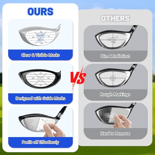 flintronic Golf Impact Tape, 120PCS Golfschläger Schlagaufkleber, Golf Schwungtrainer für Eisen, Holz-Putter, Übungsschwung Trainingshilfe