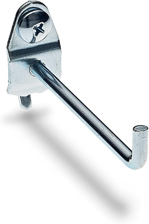Triton Products Single Rod Pegboard Hook, 3", Silver