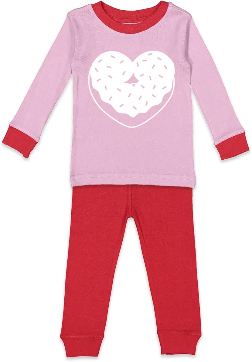 Tcombo Heart Shaped Donut - Dessert Treat Snack Kids Shirt & Pants Set