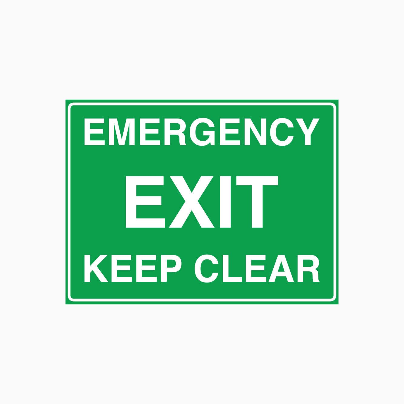 EMERGENCY EXIT - KEEP CLEAR Sign Workplace Metal Tin Sign 8 x 12 inch for Industrial & Commercial Series