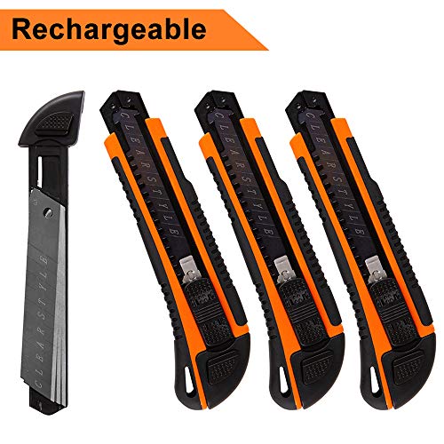 Utility Knife Heavy Duty Box Cutter| Craft 18mm Retractable and Auto Charge