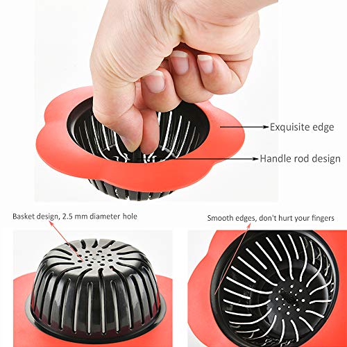 4 Pack Colador de Fregadero de Plástico y Silicona miniatura 3