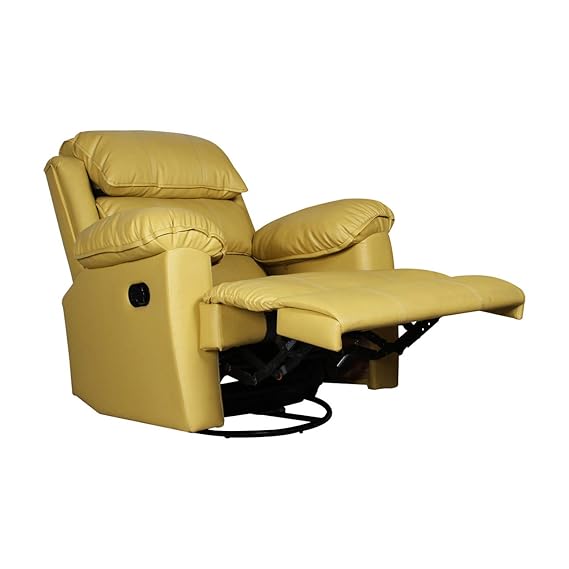 Diana Recliner | Single Seater | Manual Swivel Glider Recliner | Leatherette | Living Room Recliner by Alcanes