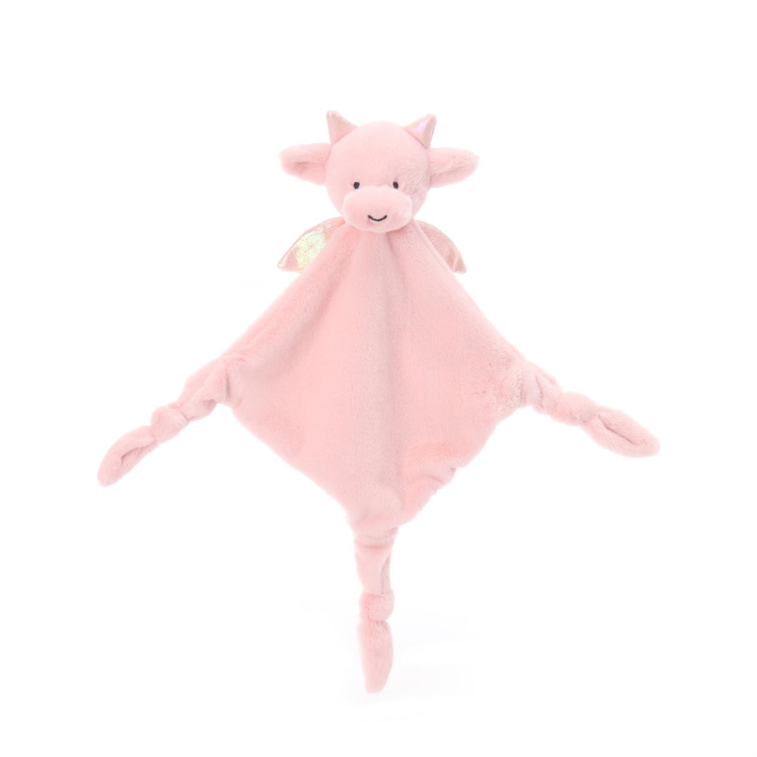 Apricot Lamb Pink Square Dragon Comforter Plush Security Blanket Lovey 13"