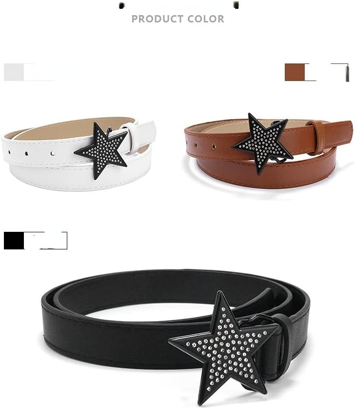 Miniatura 6 de CYee Y2K - Cinturón de cuero con hebilla de estrella, accesorios para mujer, estilo punk, indie, con ojales, para mujer