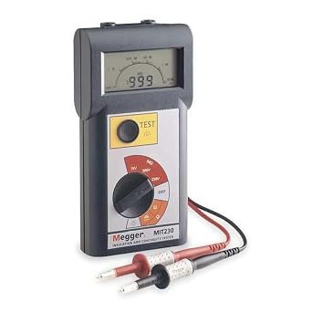 Megger Megohmmeter, 1 mA, LCD, 25 V, Handheld MIT230-1 Each