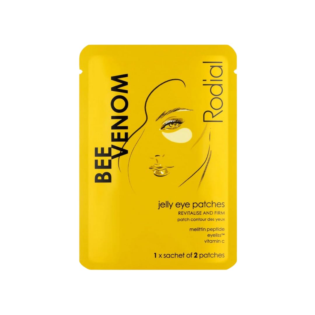 Rodial Jelly Eye Patches Bee Venom (1 Sachet), Rejuvenate and Firm, Cooling Jelly Technology, Anti-puffiness for Under Eyes, Vitamine C for Revitalised and Luminous Eye Look