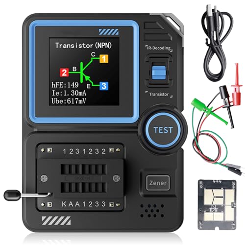 LCR-P1 - Probador de Transistores Con Pantalla a Color, Medidor de Resistencia LCR ESR, Condensador de Diodos Multifunción NPN PNP MOSFET