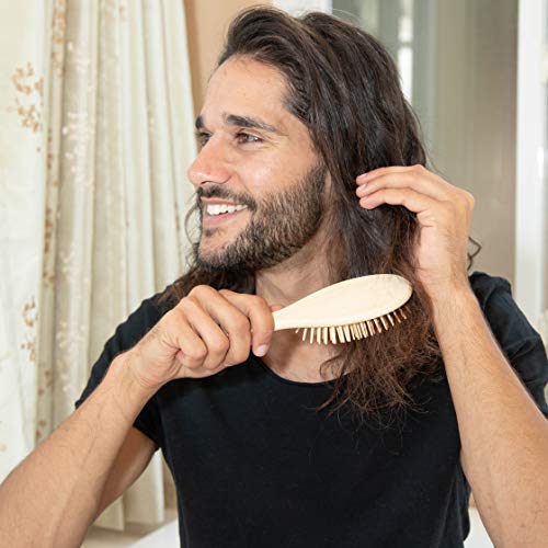 Grannaturals Wooden Brush With Wooden Bristles -Oval Wood Curly Hair Brush For Detangling And Styling For Womens Hair #TOP7