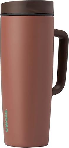 Miniatura 21 de Owala SmoothSip Slider - Vaso de café aislado de acero inoxidable, reutilizable, taza para café helado, taza de viaje para café caliente, sin BPA,