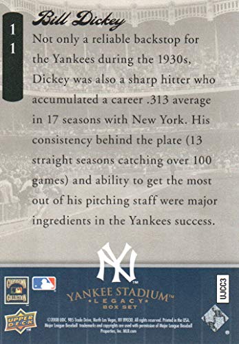 2008 Upper Deck Yankee Stadium Legacy Collection Box Set #11 Bill Dickey