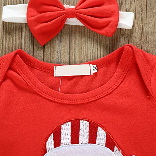 DaMohony Pasgeboren Baby Meisje Kerst Outfit Pak Kerstman Jurk + Hoofdband voor 0-24 maanden oud - Afbeelding 5