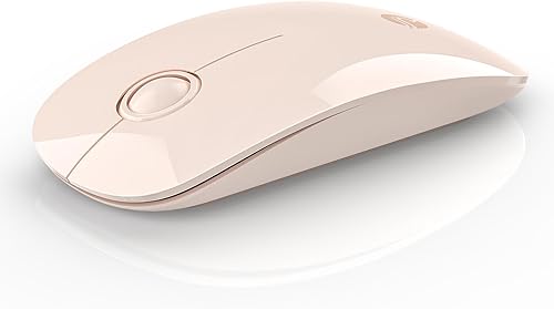 RAPIQUE Ratón inalámbrico Bluetooth (BT5.1+USB), mouse delgado de doble modo con clic silencioso, baja potencia y 1600 DPI, mouse inalámbrico