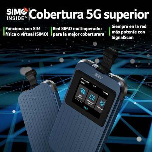 Acer Connect Enduro M3 Dual Band WiFi 5G Router I 2.4" Touchscreen I Rugged Design MIL-STD-810H I 2 x 2 MIMO Connectivity I 6500mAh Battery I IP54... - Image 4