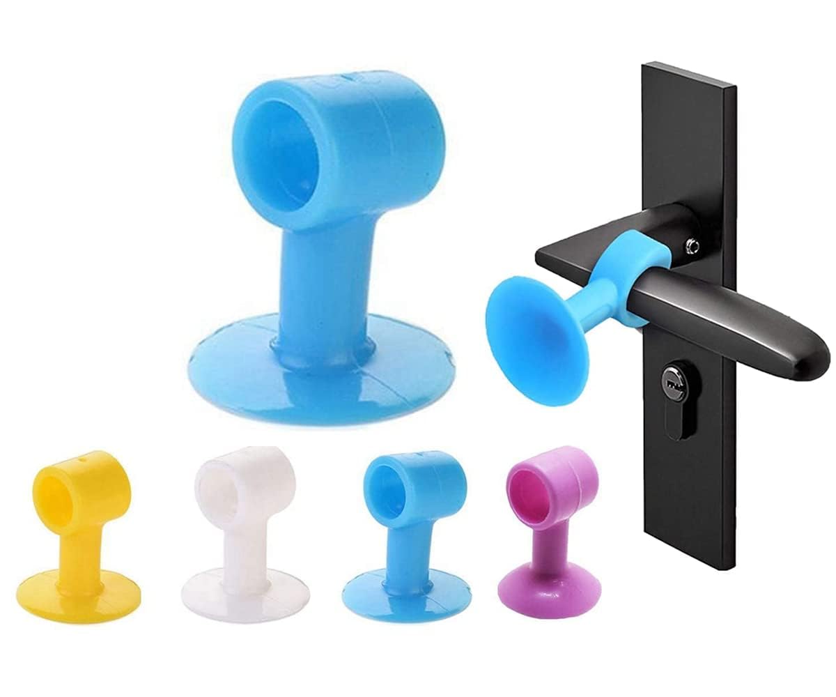 GRAB IT Mini Anti-Collision Silicone Door Stopper Door Handle Crash Pad Bumper Guard Rubber Stopper Wall Mute Crash Pad Silencer | 5 X 2 CM (Multi, Pack of 5)
