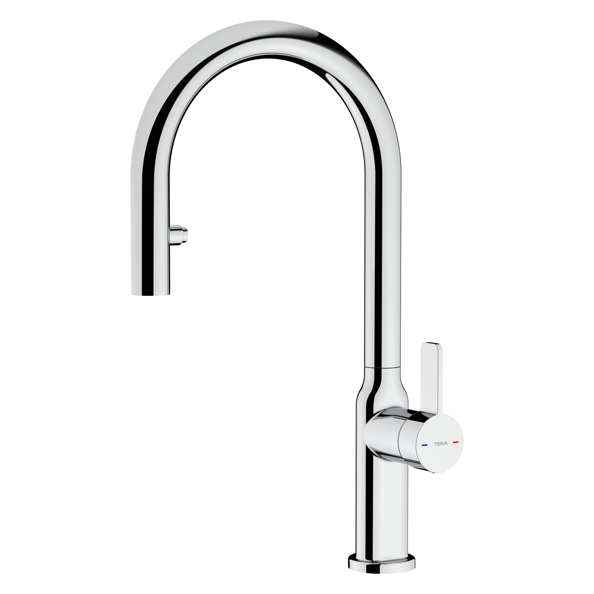 TEKA Grifo Cocina Monomando, Caño Alto Giratorio 360º, Maneral Extraíble 2 Funciones, Aireador Anticalcáreo, Manguera Flexible Junta Giratoria Conector Rápido OVAL 9382