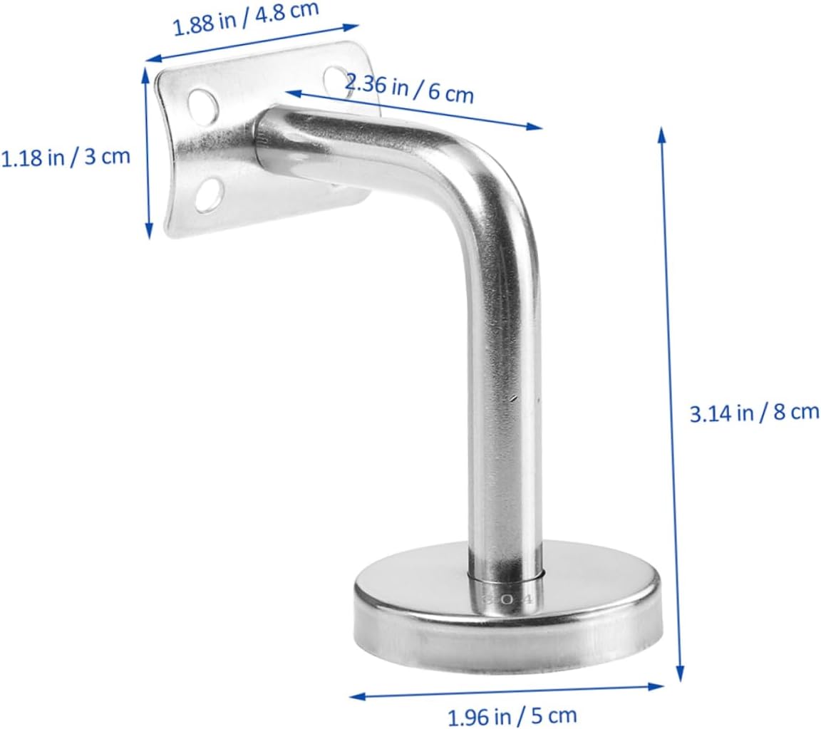 6Pcs Stainless Steel Handrail Brackets for Indoor Stairs and Deck Rail Support Stair Railing Holders with Stable Fixing for Staircase and Handrail Installation