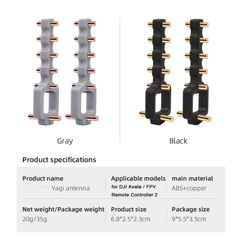 5.8G Hz Yagi-UDA Antenna Amplifier for DJI Avata/FPV Combo Remote Control 2 Signal Booster Transmitter Range Extender RC Quadcopter Drone Accessories (Black)