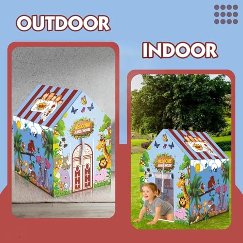 Image of Shree Incorporation Play House for Kids Jumbo Size Extremely Light Weight, Waterproof Kids Play Tent House for Girls Boys | Water Repellent Big Size (Jungle Style Theme Y)