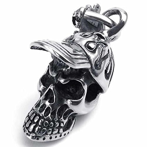 Collier homme acier inoxydable pendentif crâne cadeau biker rétro