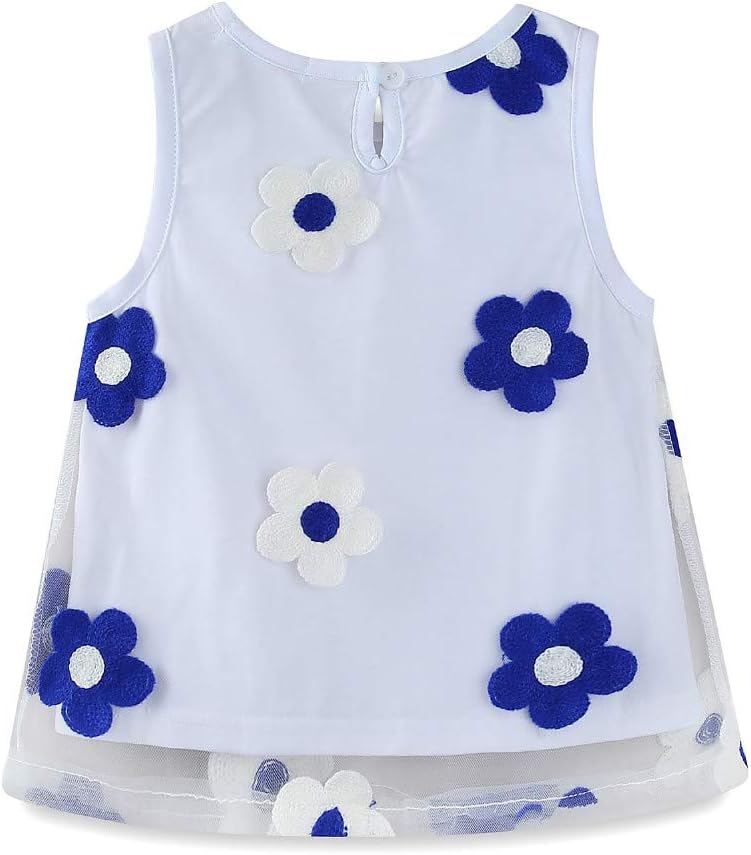 Mud Kingdom Little Girls Shorts Sets Floral Pattern Summer Sleeveless 2 Piece Outfits - Image 2