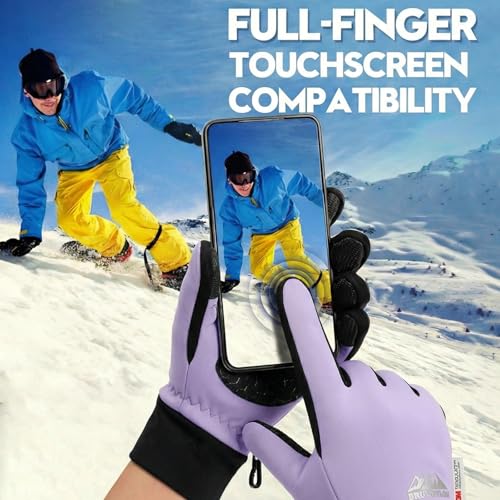 Image of Bruvoalon Winter Gloves for Women & Men, 3M Thermal Insulation, Lycra Fabric, Touchscreen, Anti-Slip