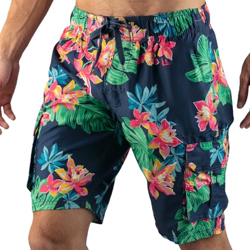 Image of Kanu Surf Men's Big Viper Extended Size Stripe Swim Trunk