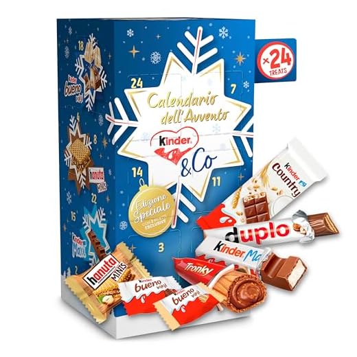 Kinder & Co, Calendario Avvento 2024, 24 Cioccolatini e Snack Assortiti Kinder & Ferrero, Edizione con Due Ricette Speciali, Idea Regalo Natale, Confezione da 295 gr