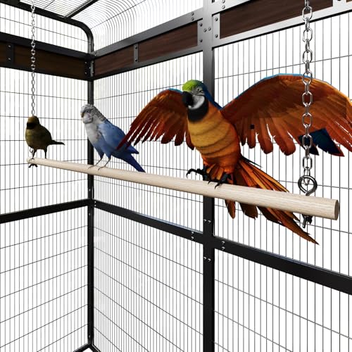 Large Bird Cage for Parakeets Outdoor Bird Aviary Parrot Cage with Perch, Birdcage for Macaws Canaries Parrots Budgie Lovebirds-Black
