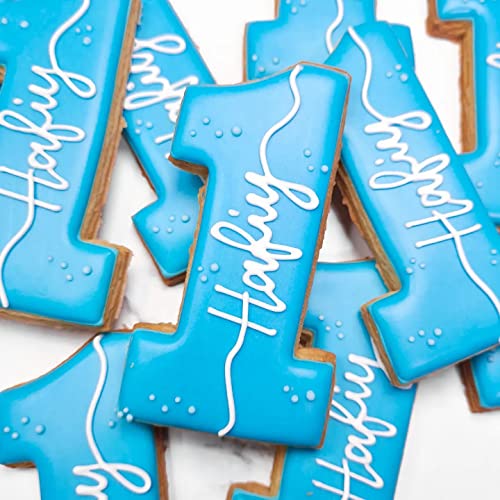 3Pcs Number One Cookie Cutters 5", 4", 3", 1 Cookie Cutter Set, Biscuit Cutter, 0.4Mm Thickness Heavy Duty Food-Grade Stainless Steel, Coated With Soft Pvc For Protection #TOP4