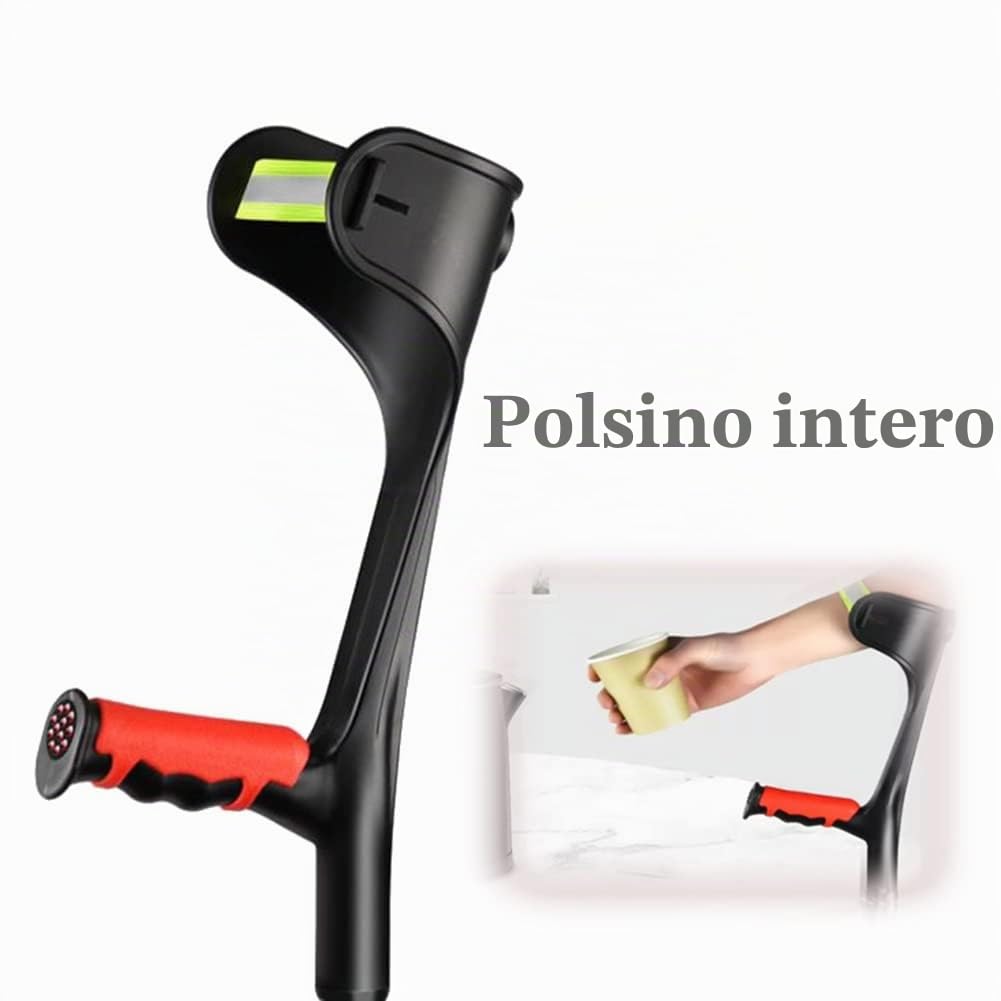 1 Paio Stampelle Pieghevole per Avambraccio (Bracciale Chiuso), Stampelle da Passeggio Regolabili in Altezza, Stampelle Ortopediche per Adulto, Stampelle Ergonomiche
