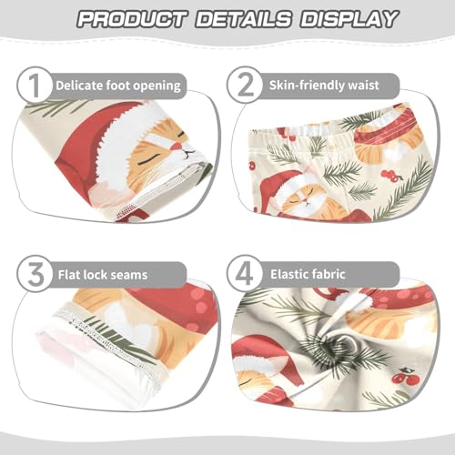 Cat in Hat Girls Leggings,Workout Leggings for Girls Toddler Athletic Legging Size for 3-10T3