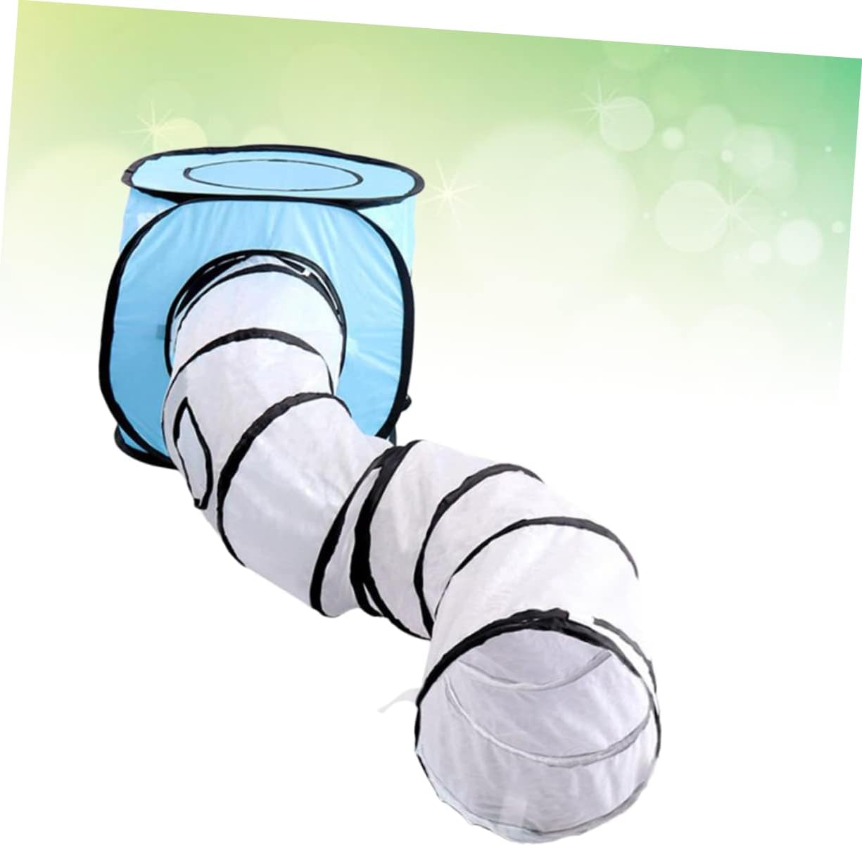 FRCOLOR Foldable Cat Tunnel Toys S-Shape Interactive Tube for Indoor Cats and Kittens Durable Blue Design for Fun Playtime Space-Saving and Engaging Activity