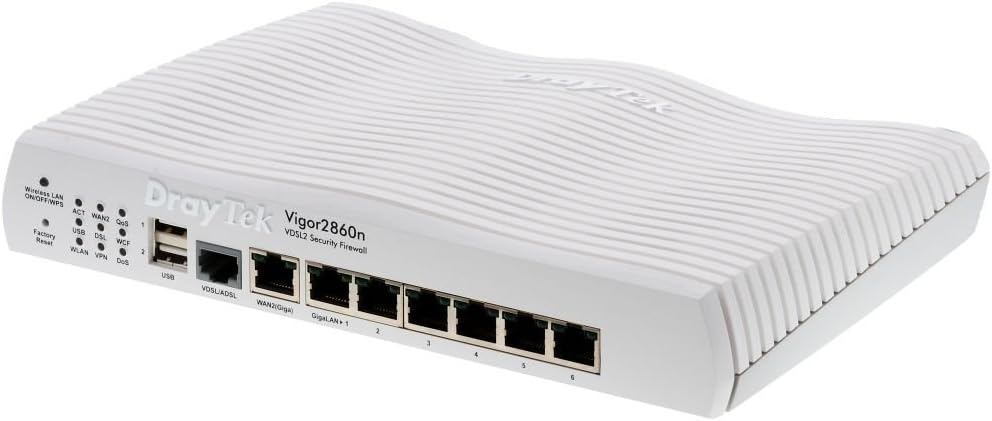 DrayTek Vigor 2860 Router (6-Port, Gigabit Ethernet, 200 Mb/s)