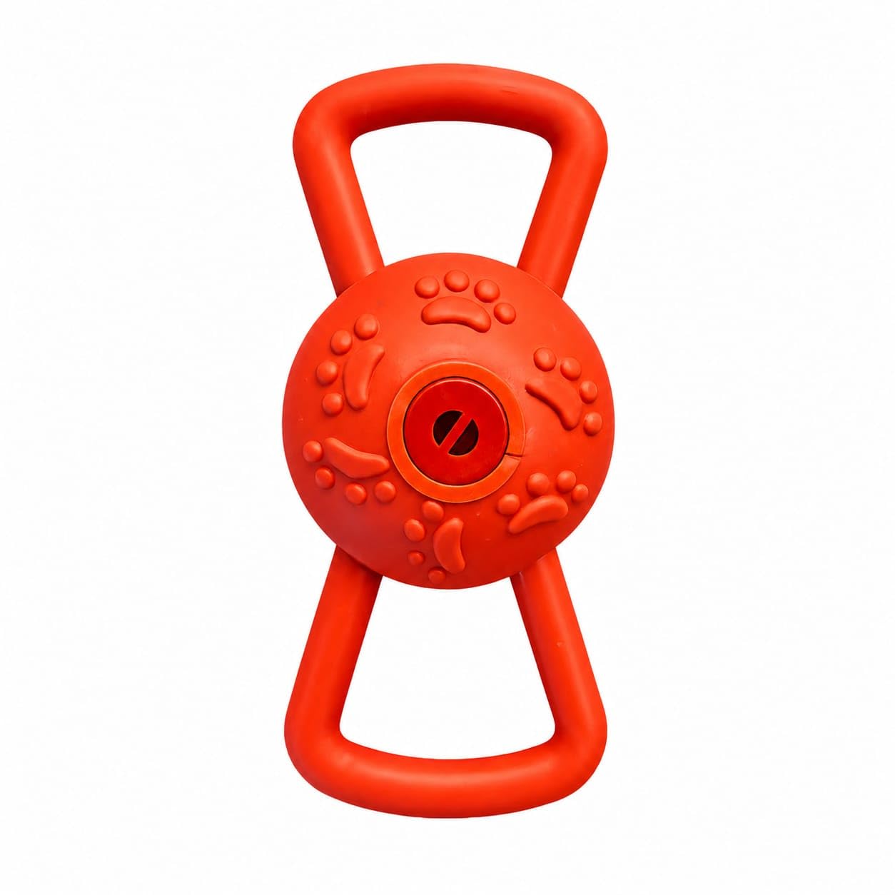 Giggle Dog Toy – Interactive Noise-Making Dog Toy with Easy-Grip Handles, Durable TPR Fetch & Tug Toy for Dogs - Red